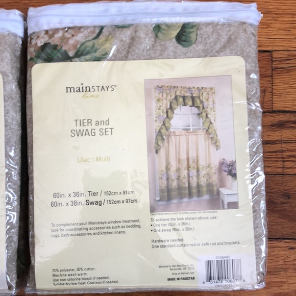 Window Curtains (2 Sets) Floral - Picture 3 of 3